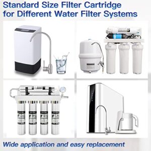 3 Pack 2.5"x10" 5 Micron Water Filter Cartridge, Replacement Whole House Water Filter Cartridge Sediment Filter Carbon Water Filter for 10 inch RO Water Filter System Under Sink Well Water