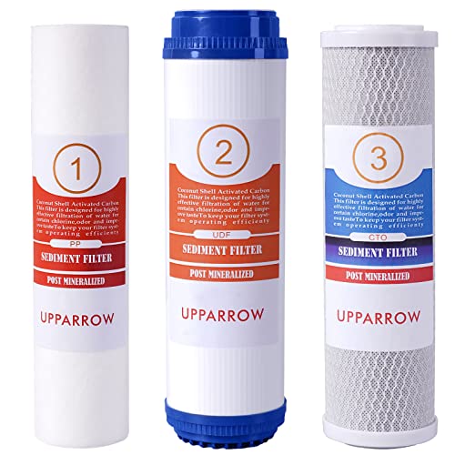 3 Pack 2.5"x10" 5 Micron Water Filter Cartridge, Replacement Whole House Water Filter Cartridge Sediment Filter Carbon Water Filter for 10 inch RO Water Filter System Under Sink Well Water