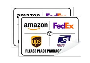 package delivery sign - 2 pack 6" x 9" delivery instructions sign stickers, apply to outdoor delivery signs for amazon fedex ups usps