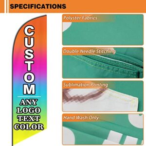 Custom Advertising Feather Flags Customized Logo Text(Only Flag),Personalized Double Sided Open Flag Sign for Outside Buisness Advertisement(60×250cm/2×8FT)