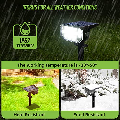 LITLISFlY Solar Power Spotlights - 50 LEDs, 3 Brightness Settings, Durable Plastic, IP67 Waterproof, Easy to Assemble, Outdoor Use, Security