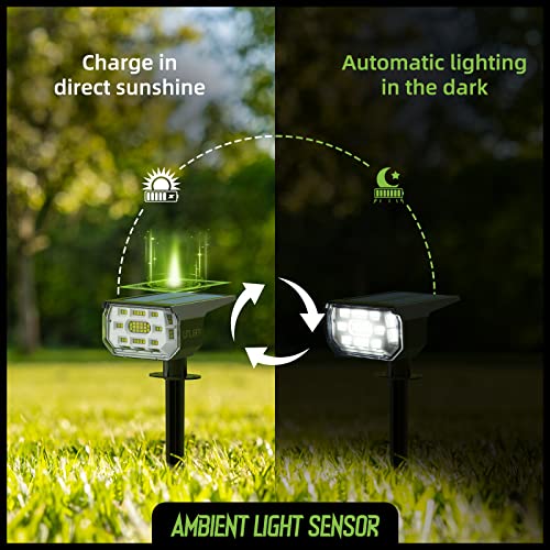 LITLISFlY Solar Power Spotlights - 50 LEDs, 3 Brightness Settings, Durable Plastic, IP67 Waterproof, Easy to Assemble, Outdoor Use, Security