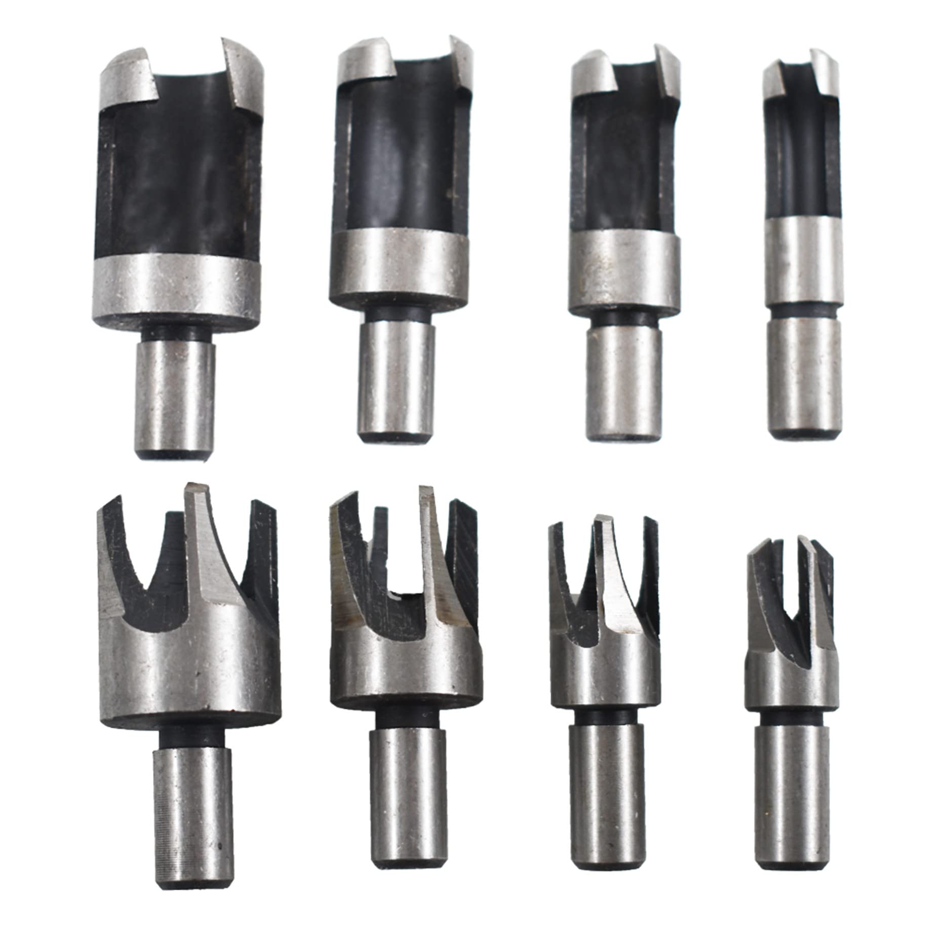 kimllier 8Pcs Carbon Steel Boring Drill Bits Wood Plug Hole Cutter Dowel Cutting Shank Drill Bit Set