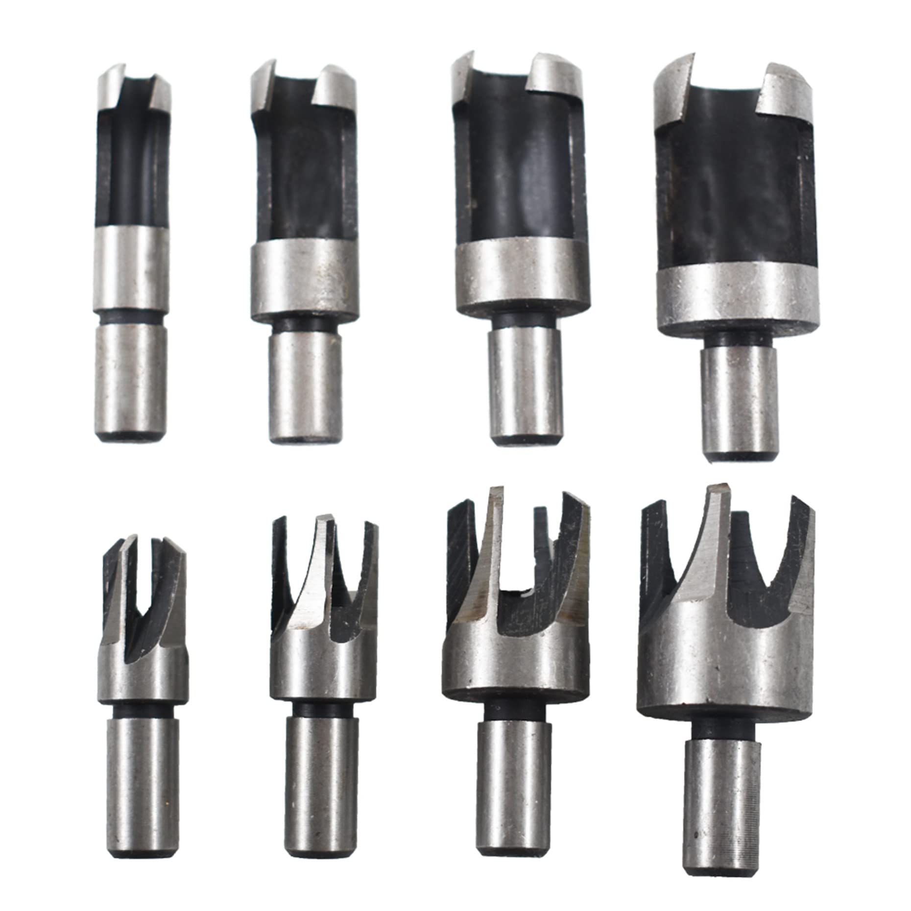 kimllier 8Pcs Carbon Steel Boring Drill Bits Wood Plug Hole Cutter Dowel Cutting Shank Drill Bit Set