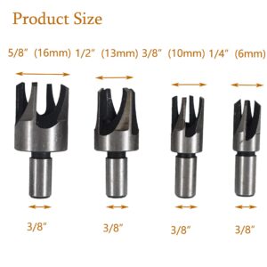 kimllier 8Pcs Carbon Steel Boring Drill Bits Wood Plug Hole Cutter Dowel Cutting Shank Drill Bit Set