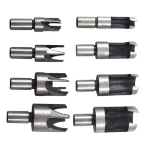 kimllier 8Pcs Carbon Steel Boring Drill Bits Wood Plug Hole Cutter Dowel Cutting Shank Drill Bit Set