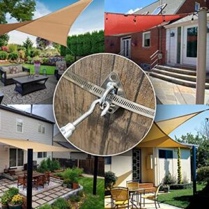 Sun Shade Sail Hardware Kit 6 inch with 4pcs 4 * 12ft Cable Wire Rope 304 Stainless Steel for Patio, Garden Triangle Rectangle and Square Sun Shade Sails Installation 59 pcs