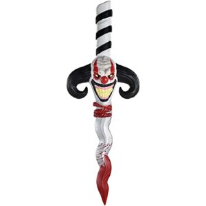 multicolor twisted circus dagger with skull (18") - 1 pc. - eye-catching design, perfect for gothic decor, fantasy collection, and halloween enthusiasts