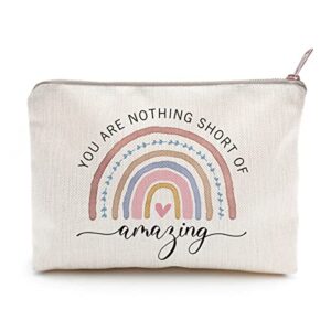 you are nothing short of amazing makeup case rainbow makeup bag gift best friend gift sister birthday gift funny quote for besite