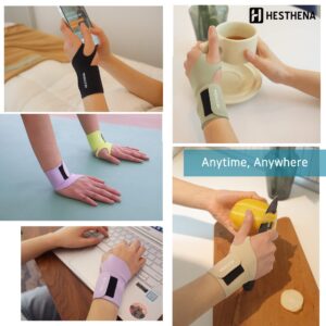 HESTHENA Slim and Colorful Wrist Brace, Flexible, Wrist Support, for Men and Women, Adjustable, Sports, Lightweight, Fits Both Hands, 1pcs (Lavender)