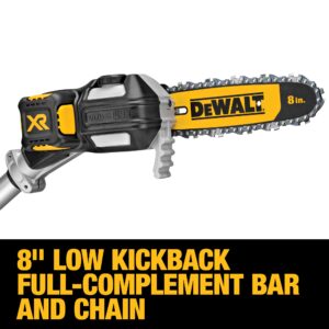 DEWALT 20V MAX* Pole Saw & Hedge Trimmer Attachment, 15-foot Reach, Brushless (DCPS620M1 & DCPH820BH)