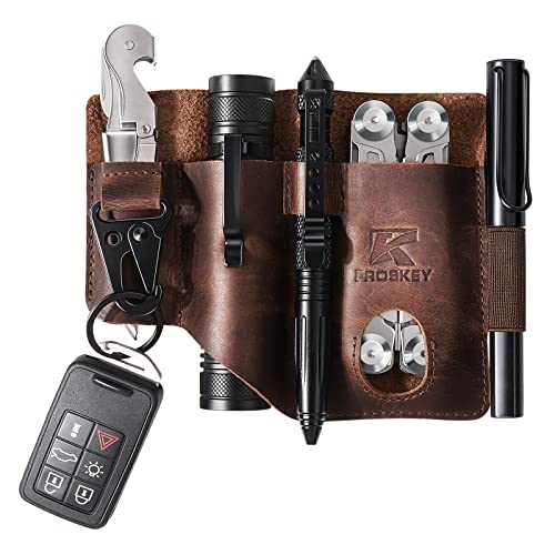 Froskey Leather Multitool Sheath, Leatherman Sheath, EDC Belt Organizer for Work, EDC Pocket Organizer fit Belt for 1.4 in-2.2 in, Gifts for Men