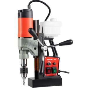 VEVOR Magnetic Drill, 1200W 1.57" Boring Diameter, 2922lbf/13000N Portable Electric Mag Drill Press with Double Dovetail Rail, 580 RPM Variable Speed Drilling Machine for any Surface, CE Listed