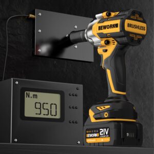 EWORK Cordless Impact Wrench 1/2 inch 21V Brushless High Torque Impact Gun Max 700 Ft-lbs Power with 4.0Ah Li-ion Battery, Fast Charger, 5 Sockets, Tool Bag (RB-810)