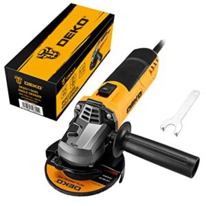 DEKOPRO 110V Angle Grinder, 4-1/2" Max. Wheel Dia., 7.5A Grinders Power Tools, 12000RPM No Load Speed, 1 Grinding Wheel, Grinder Tool for Grinding, Sanding, Wire Brushing or Abrasive Cutting-Off