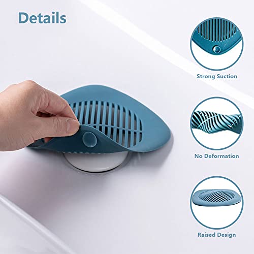 HOWOON Hair Catcher 2 Pack, Hair Catcher Shower Drain, Silicone Drain Catcher, Easy to Install Suitable for Kitchen, Sink, Bathroom, Tub