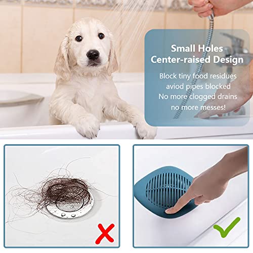 HOWOON Hair Catcher 2 Pack, Hair Catcher Shower Drain, Silicone Drain Catcher, Easy to Install Suitable for Kitchen, Sink, Bathroom, Tub