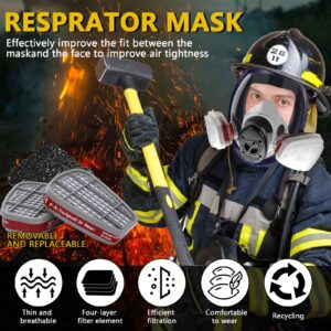 FANGNISN Reusable Full Face Respirator Mask with 40mm Activated Carbon Filter Canister and 6001CN Filter for Organic Vapor, Dust, Fumes, Chemical, Polished, Spraying Painting,Tactical&Survival