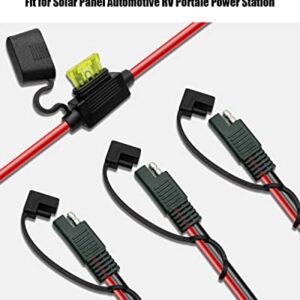 GMURA SAE Cable Splitter 10AWG Y-Splitter 1 to 2 SAE Extension Cable with 30A Inline Fuse Holder and SAE Polarity Reverse Adapter for Solar Panel Automotive RV Portable Power Station