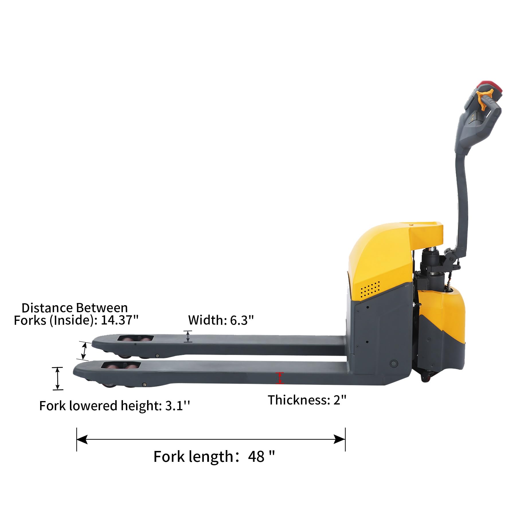 Xilin 48" x27" Full Electric Pallet Jack 4400lbs Cap. with Emergency Key Switch