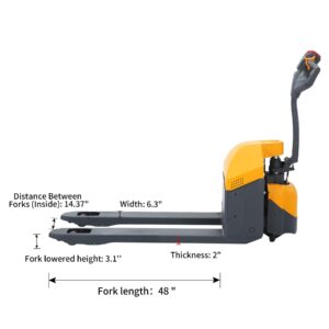 APOLLOLIFT Full Electric Pallet Jack with Emergency Key Switch 4400lbs Cap. 48" x27"