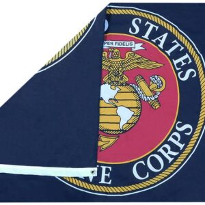 Trade Winds United States Marine Corps Logo Emblem Black 3x5 3'x5' Premium Quality Fade Resistant Heavy Duty Polyester Flag Banner F1682 (EE) - Made In USA Officially Licensed