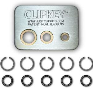 Just Clips - 1/2" Snap Rings & O-rings for cordless & air impact wrenches including IR, CP & all major brands. Includes the ClipKey, Snap Ring Installation Tool (5 snap rings & 5 o-rings)