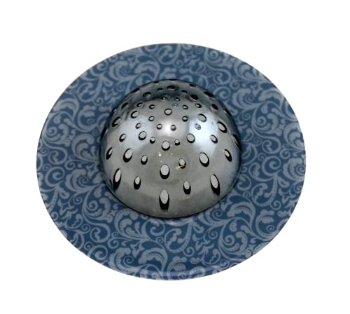 Dependable Industries 2 Pack 5.25" Diameter Decorative Designer Pattern Kitchen Sink Strainer Durable (Black Paisley)