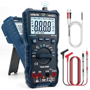 venlab digital multimeter trms 6000 counts volt amp meter ohm auto-ranging multimeter tester with ncv,measures voltage current resistance diodes continuity duty-cycle capacitance temperature