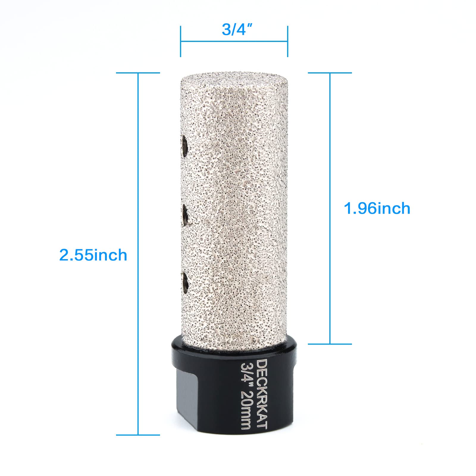 3/4 Inch Diamond Finger Milling Bit for Enlarging Shaping Holes, 5/8-11 Thread 20mm Dia Dry Core Drill Bits Vacuum Brazed Hole Reshaping Tool for Porcelain Tile Ceramic Marble Granite Counter Sink