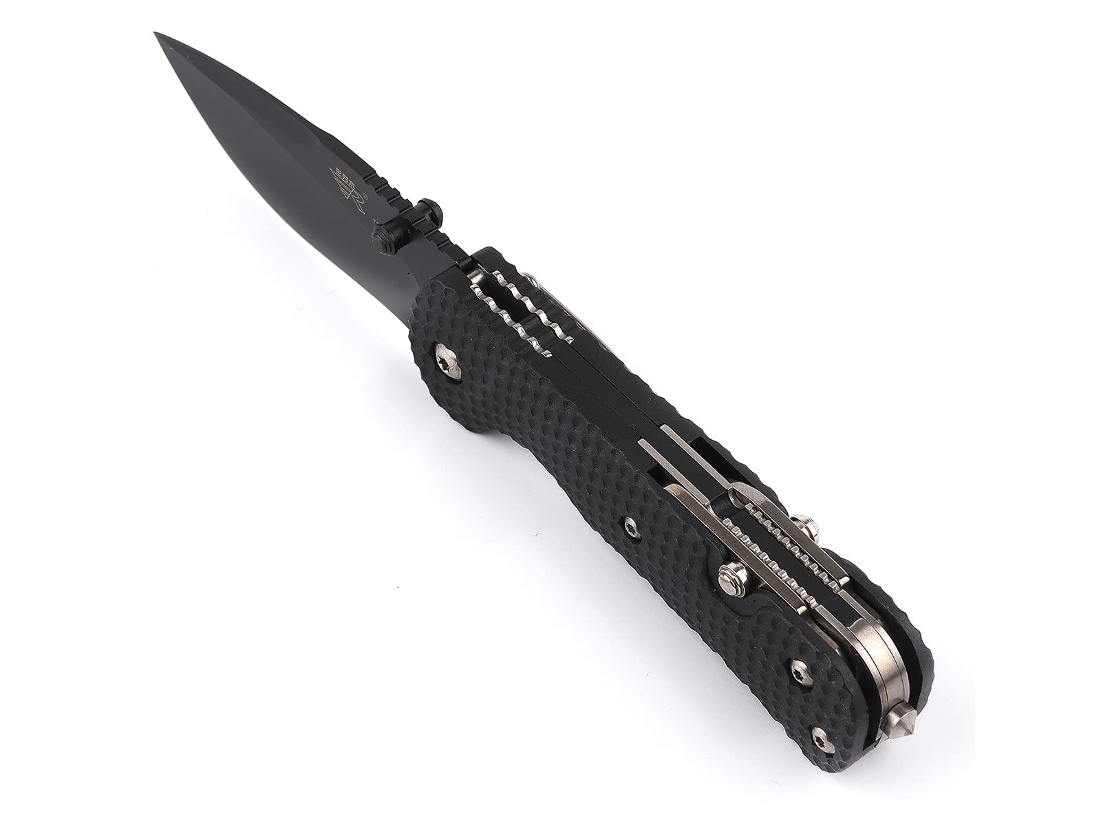 Sanrenmu Knives 7045 Pocket Folding Knife EDC Knife Multitool Bottle Opener 12C27 Blade (Black)