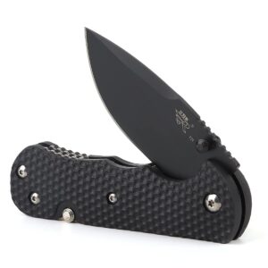 Sanrenmu Knives 7045 Pocket Folding Knife EDC Knife Multitool Bottle Opener 12C27 Blade (Black)