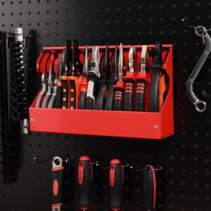 Mayouko 14 Slots Pliers Rack Organizer, For Standard & Smaller Pliers, All Steel, Fits in Toolbox Drawer, Chest, Pegboard, Tilt Feature