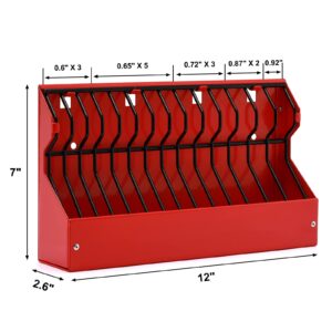 Mayouko 14 Slots Pliers Rack Organizer, For Standard & Smaller Pliers, All Steel, Fits in Toolbox Drawer, Chest, Pegboard, Tilt Feature