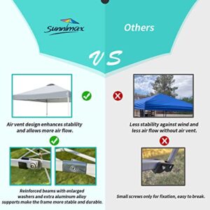 SUNNIMAX Canopy Tent, Outdoor 10x10 Pop-up Canopy,Patio Tents for Parties,Quick EZ Setup Canopies with Waterproof Roof, Roller Bag, 4 sandbags