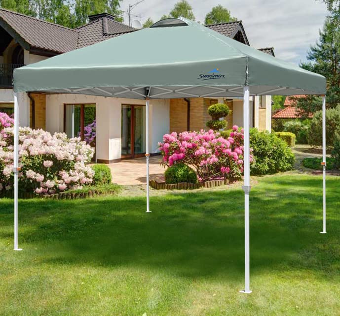 SUNNIMAX Canopy Tent, Outdoor 10x10 Pop-up Canopy,Patio Tents for Parties,Quick EZ Setup Canopies with Waterproof Roof, Roller Bag, 4 sandbags