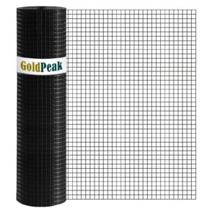 goldpeak black hardware cloth - 36in. x 50ft. 1/2 inch mesh 19 gauge - vinyl coated wire mesh roll garden fence chicken coop cover wire fencing