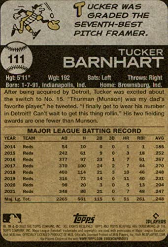 2022 Topps Heritage #111 Tucker Barnhart Detroit Tigers MLB Baseball Base Trading Card