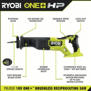 RYOBI ONE+ HP 18V Brushless Cordless Reciprocating Saw (Tool Only)