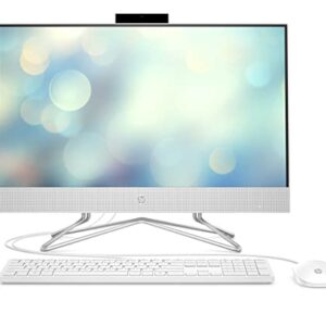 HP 22" All-in-One Desktop, AMD Athlon Silver 3050U Processor, AMD Radeon Graphics, 4 GB RAM, 256 GB SSD, Windows 11 Home (22-dd0210, Snow White) (Renewed)