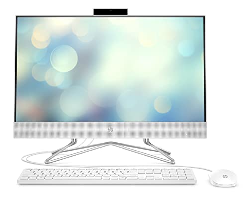 HP 22" All-in-One Desktop, AMD Athlon Silver 3050U Processor, AMD Radeon Graphics, 4 GB RAM, 256 GB SSD, Windows 11 Home (22-dd0210, Snow White) (Renewed)