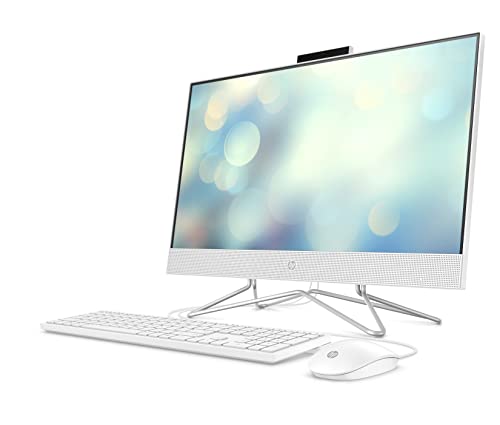 HP 22" All-in-One Desktop, AMD Athlon Silver 3050U Processor, AMD Radeon Graphics, 4 GB RAM, 256 GB SSD, Windows 11 Home (22-dd0210, Snow White) (Renewed)