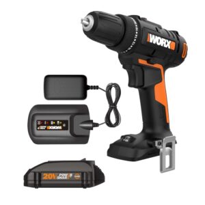 worx 20v 3/8" drill/driver power share - wx100l (battery & charger included)