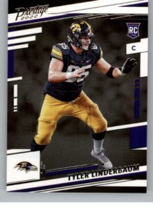 2022 panini prestige #366 tyler linderbaum rc rookie baltimore ravens nfl football trading card