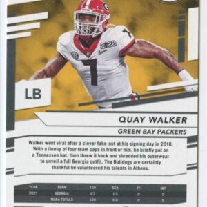 2022 Panini Prestige #383 Quay Walker RC Rookie Green Bay Packers NFL Football Trading Card