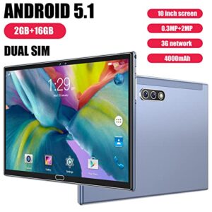 Leadmall Voice Call Game Tablet, HD Tablet WiFi Bluetooth Android Tablet, 10 Inch IPS Display Screen, WiFi, 2GB RAM+16GB ROM, 4000mAh, Android 5.1 System, Family (Blue)