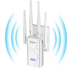 2023 release wifi extender signal booster for home - up to 10000 sq.ft coverage, wireless internet repeater - long range wifi booster and signal amplifier w/ethernet port, 1-tap setup, 2.4ghz