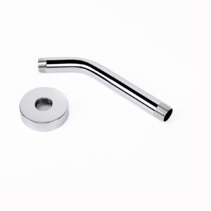 HarJue Shower Arm with Flange and Teflon Tape, Wall Mounted Shower Pipe Arm 304 Stainless Steel Extension Arm for Fixed Shower Head & Handheld Showerhead (6 Inch, Chrome)