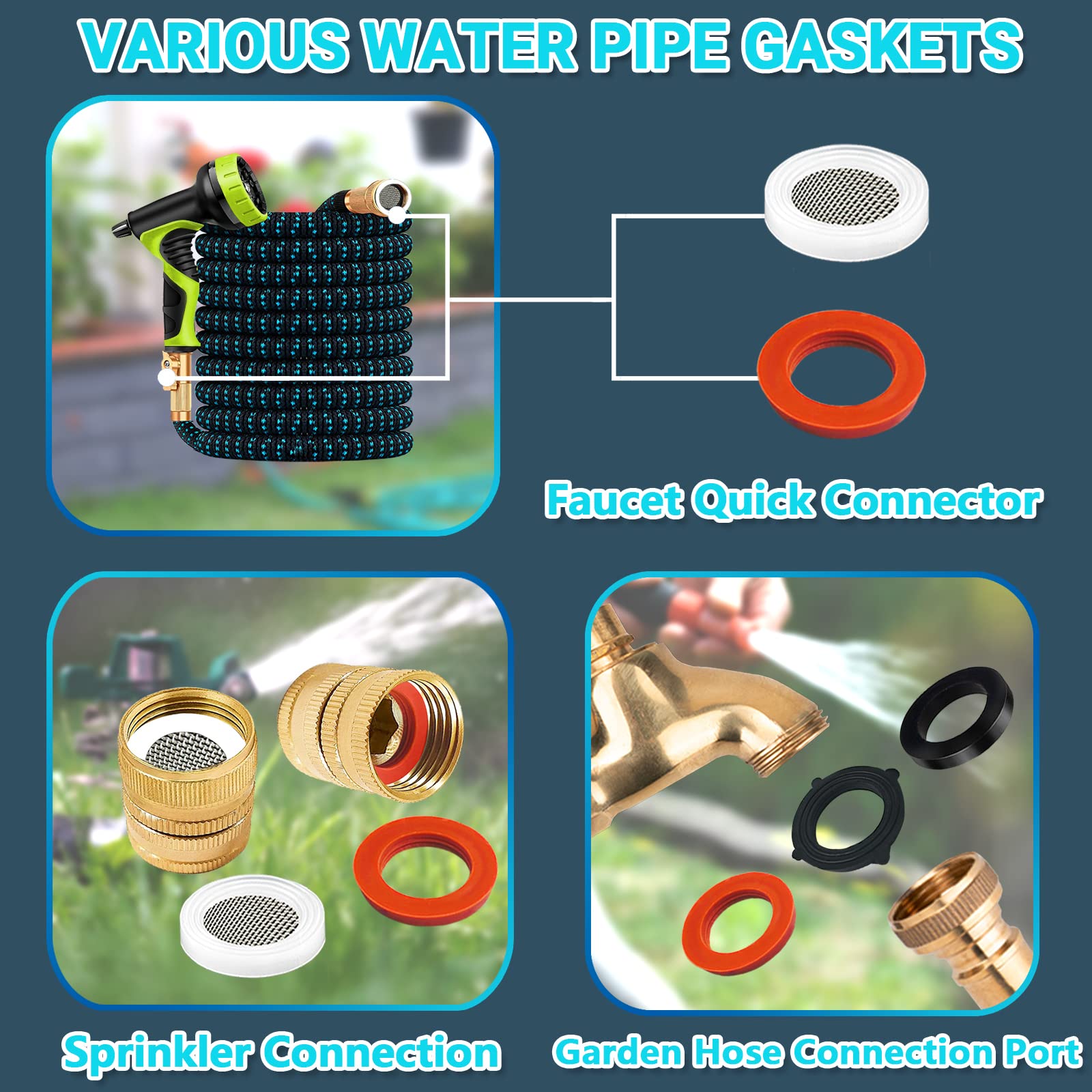 KEZE 233 Pcs Plumbing and Faucet Washers Assortment Kit for Assorted Spigot Water Hose Bib Outside Garden Faucet Splitter Gasket Leak Plumbes Valve Stem Worn Out Repair