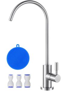 esow 100% lead-free kitchen water filter faucet, fits most reverse osmosis and water filtration system for kitchen bar sink in non-air gap, sus304 stainless steel brushed nickel finish